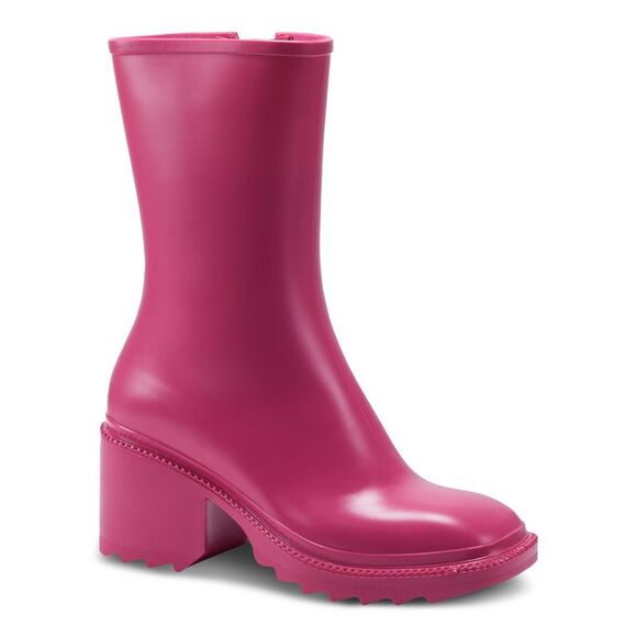 INC Shoes - INC Womens Pink Cushioned Everett Square Toe Block Heel Zip-Up Rain Boots 7 M